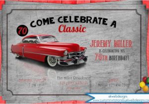 Classic Car Birthday Invitations Classic Car Birthday Party Invitation Adult Men 39 S