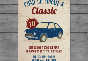 Classic Car Birthday Invitations Invitation Card Designs Rachel Bonness Design