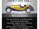 Classic Car Birthday Invitations Mans Classic Car Birthday Party Invitation Zazzle