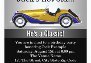 Classic Car Birthday Invitations Mans Classic Car Birthday Party Invitation Zazzle