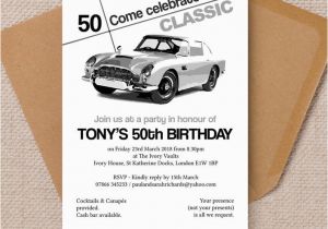 Classic Car Birthday Invitations Stylish Classic Car 50th Birthday Party Invitation From 1