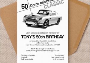Classic Car Birthday Invitations Stylish Classic Car 50th Birthday Party Invitation From 1
