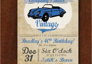 Classic Car Birthday Invitations Vintage Car Birthday Invitation Everything 39 S Better