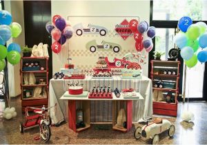 Classic Car Birthday Party Decorations Kara 39 S Party Ideas Vintage Race Car themed Birthday Party