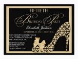 Classy 50th Birthday Invitations Elegant 50th Birthday Damask Shoe Invitation 5 Quot X 7