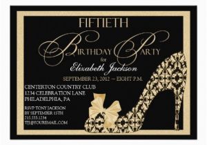 Classy 50th Birthday Invitations Elegant 50th Birthday Damask Shoe Invitation 5 Quot X 7