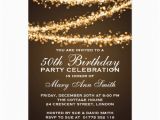 Classy 50th Birthday Invitations Elegant 50th Birthday Party Gold String Lights 5 Quot X 7