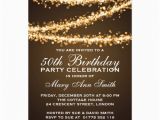 Classy 50th Birthday Invitations Elegant 50th Birthday Party Gold String Lights 5 Quot X 7