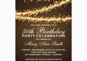 Classy 50th Birthday Invitations Elegant 50th Birthday Party Gold String Lights 5 Quot X 7