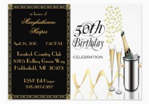 Classy 50th Birthday Invitations Elegant Champagne 50th Birthday Party Invitation 5 Quot X 7