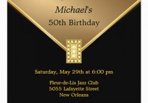 Classy 50th Birthday Invitations Elegant Gold Black 50th Birthday Party Invitations Zazzle Ca