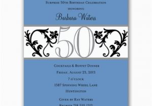 Classy 50th Birthday Invitations Elegant Vine Blue 50th Birthday Invitations Paperstyle