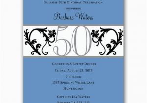 Classy 50th Birthday Invitations Elegant Vine Blue 50th Birthday Invitations Paperstyle