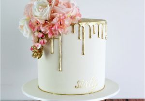 Classy Birthday Gifts for Her Classy and Elegant Golden Drizzle 60th Birthday Cake with
