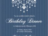 Classy Birthday Invitation Templates 40th Birthday Invitations Elegant Chandelier Blue