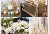 Classy Birthday Party Decorations Kara 39 S Party Ideas Elegant Gold White Baptism Party