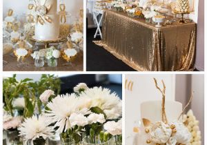 Classy Birthday Party Decorations Kara 39 S Party Ideas Elegant Gold White Baptism Party