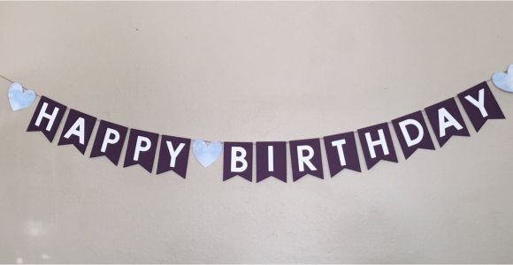 Classy Happy Birthday Banner Happy Birthday Banner Purple Elegant Classy by Craftingnco