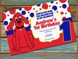 Clifford the Big Red Dog Birthday Invitations Personalized Digital Invitations Clifford the Big Red Dog