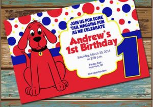 Clifford the Big Red Dog Birthday Invitations Personalized Digital Invitations Clifford the Big Red Dog