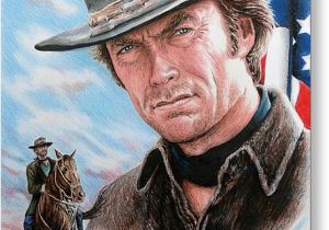 Clint Eastwood Birthday Card Clint Eastwood American Legend Drawing by andrew Read