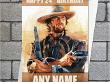 Clint Eastwood Birthday Card Clint Eastwood Birthday Card Fan Art Personalised with