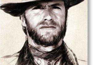 Clint Eastwood Birthday Card Clint Eastwood Portrait Painting by Wu Wei