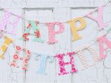 Cloth Happy Birthday Banner Happy Birthday Banner Fabric Bunting You Pick Fabric