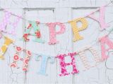 Cloth Happy Birthday Banner Happy Birthday Banner Fabric Bunting You Pick Fabric