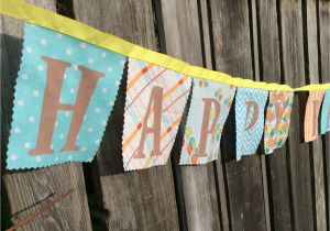 Cloth Happy Birthday Banner Happy Birthday Banner Fabric Party Bunting Flags Balloons Up