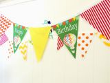 Cloth Happy Birthday Banner Happy Birthday Fabric Banner Bunting 5 by Vintagegreenlimited