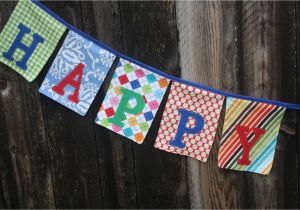 Cloth Happy Birthday Banner Happy Birthday Fabric Banner Bunting Garland