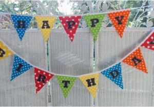 Cloth Happy Birthday Banner Happy Birthday Fabric Banner