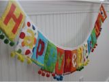 Cloth Happy Birthday Banner Mini Colorful Reusable Fabric Happy Birthday Banner Bunting