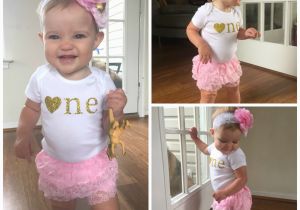 Clothes for First Birthday Girl Pink and Gold First Birthday Outfit First Birthday Girl