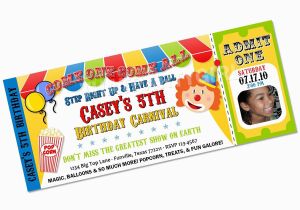 Clown Birthday Party Invitations Carnival Clown Circus Big top Birthday Party Invitations
