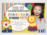 Clown Birthday Party Invitations Free Printable First Birthday Invitations Free