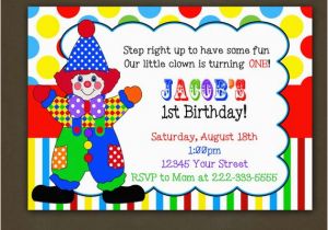 Clown Birthday Party Invitations Items Similar to Clown Circus Birthday Party Invitation