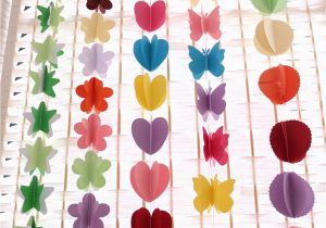 Color Paper Decorations Birthday 1 5m Hanging Paper Garland Chain Wedding Birthday Party