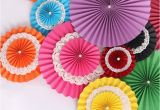 Color Paper Decorations Birthday Aliexpress Com Buy 8 Inches Honeycomb Tissue Paper Fan