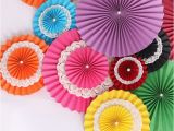 Color Paper Decorations Birthday Aliexpress Com Buy 8 Inches Honeycomb Tissue Paper Fan