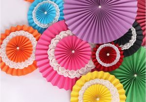 Color Paper Decorations Birthday Aliexpress Com Buy 8 Inches Honeycomb Tissue Paper Fan