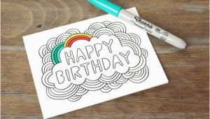 Color Your Own Birthday Card Free Coloring Pages Card Happy Birthday Color