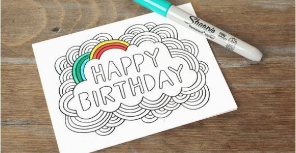 Color Your Own Birthday Card Free Coloring Pages Card Happy Birthday Color