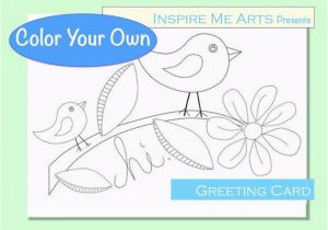 Color Your Own Birthday Card Greeting Card Color Your Own Note Card Diy Color