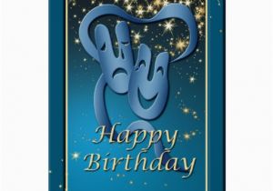 Comedy Birthday Cards Comedy Tragedy Blue theatre Mask Birthday Card Zazzle