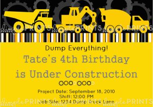 Construction Birthday Invitations Free Printable Construction Truck Printable Invite Dimple Prints Shop