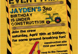 Construction Birthday Party Invites Construction Birthday Party Invitation Invite