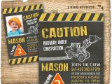 Construction Birthday Party Invites Construction Invitation In Chalkboard Optional Construction