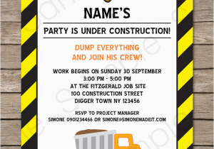 Construction Birthday Party Invites Construction Party Invitations Template Birthday Party